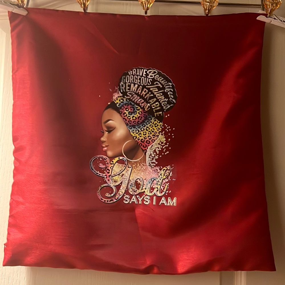 Burgundy red silk design pillow cover without inserts